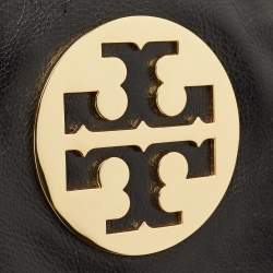 Pre Owned Tory Burch Black Glossy Leather Reva Chain Clutch