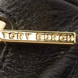 Pre Owned Tory Burch Black Glossy Leather Reva Chain Clutch