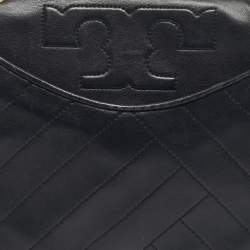 Pre Owned Tory Burch Black Quilted Leather Alexa Shoulder Bag