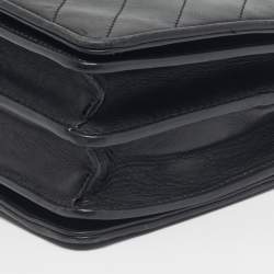 Pre Owned Tory Burch Black Quilted Leather Alexa Shoulder Bag