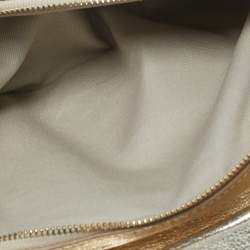 Pre Owned Tory Burch Gold Leather Reva Chain Clutch