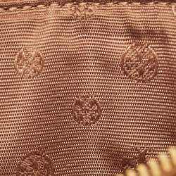 Pre Owned Tory Burch Brown Leather Britten Zip Card Holder