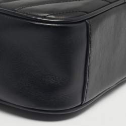 Pre Owned Tory Burch Black Quilted Leather Kira Camera Shoulder Bag