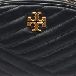 Pre Owned Tory Burch Black Quilted Leather Kira Camera Shoulder Bag
