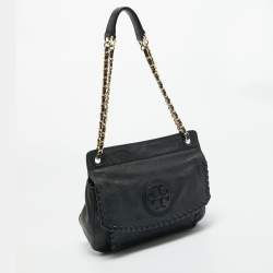 Pre Owned Tory Burch Black Leather Chelsea Shoulder Bag