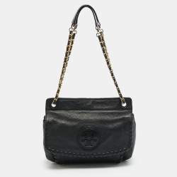 Pre Owned Tory Burch Black Leather Chelsea Shoulder Bag