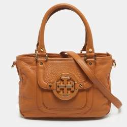 Pre Owned Tory Burch Tan Leather Amanda Tote