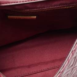 Pre Owned Tory Burch Burgundy Quilted Leather Fleming Shoulder Bag