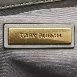 Pre Owned Tory Burch Grey Quilted Leather Fleming Soft Convertible Shoulder Bag