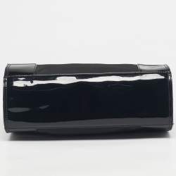 Pre Owned Tory Burch Black Nylon and Patent Leather Medium Ella Tote