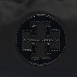 Pre Owned Tory Burch Black Nylon and Patent Leather Medium Ella Tote