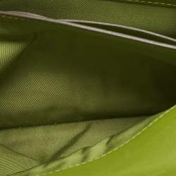 Pre Owned Tory Burch Olive Green Leather Fleming Wallet On Chain