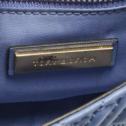 Pre Owned Tory Burch Blue Leather Small Fleming Shoulder Bag