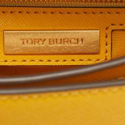 مملوكة مسبقًا حقيبة كتف توري برش روبنسون جلد أصفر قابلة للتحويل