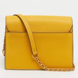 مملوكة مسبقًا حقيبة كتف توري برش روبنسون جلد أصفر قابلة للتحويل