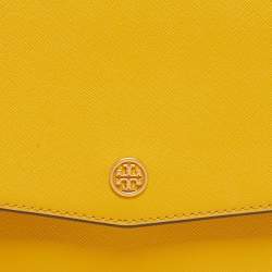 مملوكة مسبقًا حقيبة كتف توري برش روبنسون جلد أصفر قابلة للتحويل