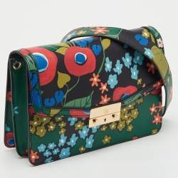 Pre Owned Tory Burch Multicolor Floral Print Leather Juliette Shoulder Bag