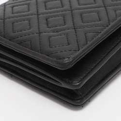 Pre Owned Tory Burch Black Leather Chain Clutch