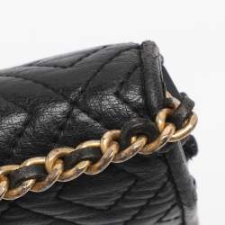 Pre Owned Tory Burch Black Leather Chain Clutch