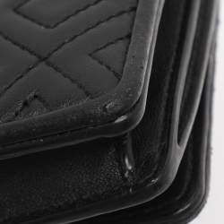 Pre Owned Tory Burch Black Leather Chain Clutch