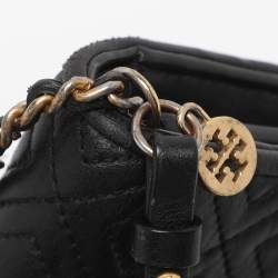 Pre Owned Tory Burch Black Leather Chain Clutch