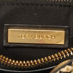 مملوكة مسبقًا Tory Burch Black/Natural Raffia Small Fleming Convertible Shoulder Bag