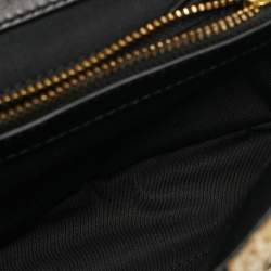 مملوكة مسبقًا Tory Burch Black/Natural Raffia Small Fleming Convertible Shoulder Bag