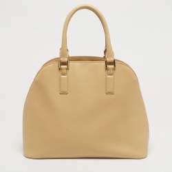 مملوكة مسبقًا Tory Burch Cream Leather Robinson Dome Bag