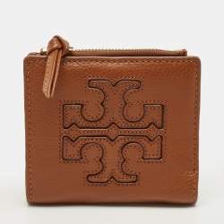 Pre Owned Tory Burch Brown Leather Harper Bifold Wallet