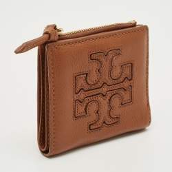 Pre Owned Tory Burch Brown Leather Harper Bifold Wallet