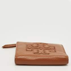 Pre Owned Tory Burch Brown Leather Harper Bifold Wallet