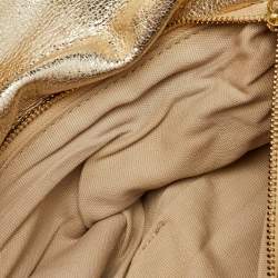 Pre Owned Tory Burch Metallic Gold Leather Reva Chain Clutch