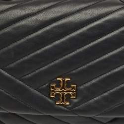 Pre Owned Tory Burch Black Quilted Leather Kira Shoulder Bag