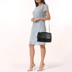 Pre Owned Tory Burch Black Quilted Leather Kira Shoulder Bag
