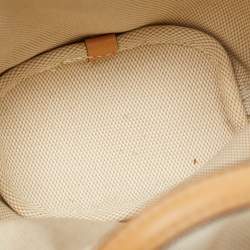 Pre Owned Tory Burch Tan/Natural Straw Mini Ella Basket Tote