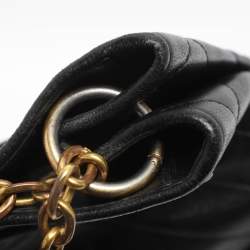 Pre Owned Tory Burch Black Quilted Leather Alexa Tote