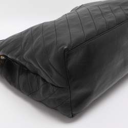 Pre Owned Tory Burch Black Quilted Leather Alexa Tote