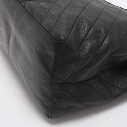 Pre Owned Tory Burch Black Quilted Leather Alexa Tote