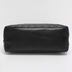 Pre Owned Tory Burch Black Quilted Leather Alexa Tote