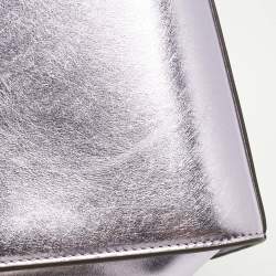 Pre Owned Tory Burch Metallic Purple Leather Mini Eleanor Top Handle Bag