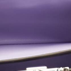 Pre Owned Tory Burch Metallic Purple Leather Mini Eleanor Top Handle Bag