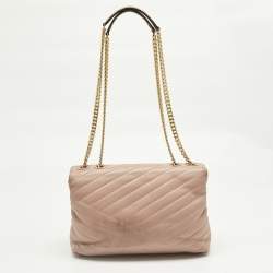 Pre Owned Tory Burch Pink Quilted Leather Kira Shoulder Bag
