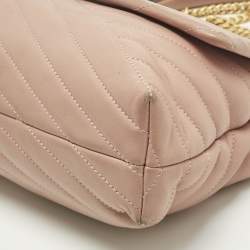 Pre Owned Tory Burch Pink Quilted Leather Kira Shoulder Bag