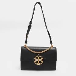 Pre Owned Tory Burch Black Leather and Suede Miller Shoulder Bag