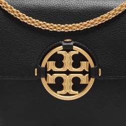 Pre Owned Tory Burch Black Leather and Suede Miller Shoulder Bag