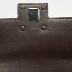 Pre Owned Tory Burch Dark Burgundy Leather Mini Bon Bon Top Handle Bag