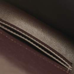 Pre Owned Tory Burch Dark Burgundy Leather Mini Bon Bon Top Handle Bag