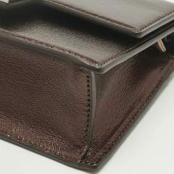 Pre Owned Tory Burch Dark Burgundy Leather Mini Bon Bon Top Handle Bag