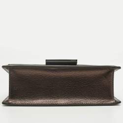 Pre Owned Tory Burch Dark Burgundy Leather Mini Bon Bon Top Handle Bag