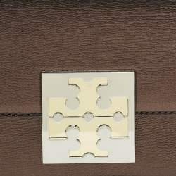 Pre Owned Tory Burch Dark Burgundy Leather Mini Bon Bon Top Handle Bag